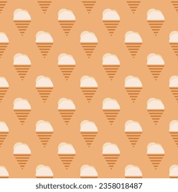 Seamless geometric pattern with ice cream on pink background. Vector print for fabric background, textile