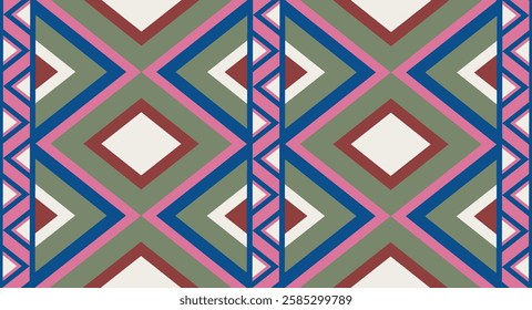 seamless geometric pattern illustration for textile print, wrapping paper, cover design