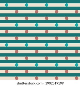 Seamless geometric pattern with the image of balls, peas, stripes, ribbons. Vector design for great web banner, business presentation, brand package, fabric, print, wallpaper, postcard.
