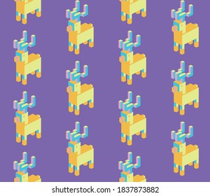 Nahtloses geometrisches Muster mit dem Bild der Weihnachtsrentiere. Umrissenes Vektordesign für Feiertagsstimmung, Web-Banner, Business-Präsentation, Markenpaket, Stoff, Druck, Tapete.