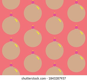 Nahtloses geometrisches Muster mit dem Bild von Weihnachtsbällen. Vektordesign für Ferien-Web-Banner, Business-Präsentation, Markenpaket, Stoff, Druck, Tapete, Postkarten.