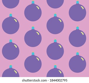 Seamless geometric pattern with the image of Christmas balls. Vector design for holiday web banner, business presentation, brand package, fabric, print, wallpaper, postcards.