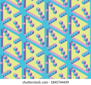 Nahtloses geometrisches Muster mit dem Bild von Weihnachtsrentieren und Schneeflocken. Vektordesign für Ferien-Web-Banner, Business-Präsentation, Markenpaket, Stoff, Druck, Tapete, Postkarten.