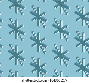 Patrón geométrico sin foco con la imagen de reno navideño y copos de nieve. Diseño de vectores para banner web de vacaciones, presentación de negocios, paquete de marca, tela, papel de pared, postales.