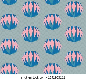 Seamless geometric pattern with the image of Christmas balls. Vector design for holiday web banner, business presentation, brand package, fabric, print, wallpaper, postcards.