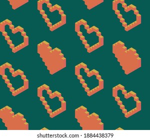 Patrón geométrico sin foco con la imagen de los corazones, el amor, el día de San Valentín. Diseño de vectores para banner web de vacaciones, presentación de negocios, paquete de marca, tela, impresión, papel tapiz, postal.
