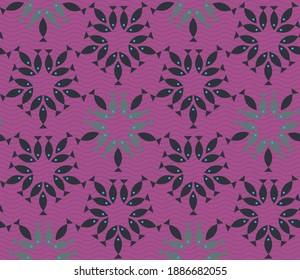 Seamless geometric pattern with the image of small fish, sea, fishes. Vector design for web banner, business presentation, brand package, fabric, print, wallpaper, postcard.