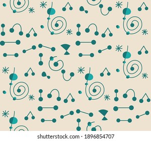 Seamless geometric pattern with the image of space, stars, constellations, snowflakes. Vector design for great web banner, business presentation, brand package, fabric, print, wallpaper, postcard.