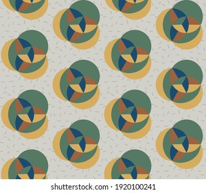 Seamless geometric pattern with the image of spring flowers. Vector design for web banner, business presentation, brand package, fabric, print, wallpaper, postcard.