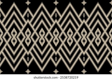Nahtloses geometrisches Muster, einschließlich Stammesdesign, ethnisches Motiv, Navajo Indianer im amerikanischen Stil und andere ethnische Gruppen, Ikat-Stil. Sie können die Hintergrundfarbe oder die Farbe ändern.