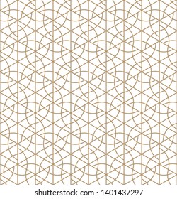 Seamless geometric pattern inspired by Japanese Kumiko ornament.For template,fabric,textile,wrapping paper,laser cutting and engraving. Japanese pattern background vector.Average thickness lines.