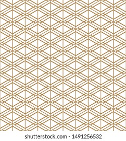 Seamless geometric pattern inspired by Japanese Kumiko ornament.For template,fabric,textile,wrapping paper,laser cutting and engraving. Japanese pattern background vector.Average thickness lines.