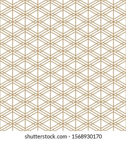 Seamless geometric pattern inspired by Japanese woodworking style Kumiko zaiku.For template,fabric,textile,wrapping paper,laser cutting and engraving.Average thickness lines.