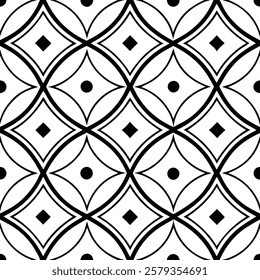 Seamless Geometric Pattern with Interlocking Circles