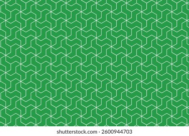 Seamless geometric pattern with interlocking hexagonal shapes forming a dynamic and modern abstract design. Ideal for backgrounds, wallpapers, textiles, and decorative applications.