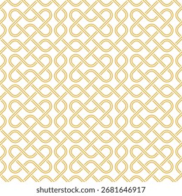 Padrão geométrico contínuo com arte de linhas interligadas e listras interligadas infinitas.