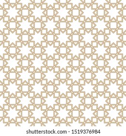 Seamless geometric pattern. Islamic pattern. arabic, indian ornament.Brown thin doubled lines