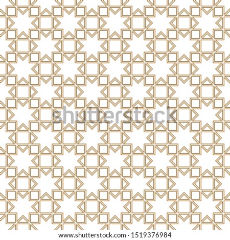 Seamless geometric pattern. Islamic pattern. arabic, indian ornament.Brown thin doubled lines