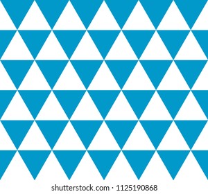 Seamless geometric pattern of isometric triangles. Abstract vector background in blue and white.