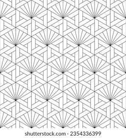 Seamless geometric pattern in Japanese craft style Kumiko zaiku