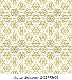 Seamless geometric pattern in Japanese craft style Kumiko zaiku. Color lines