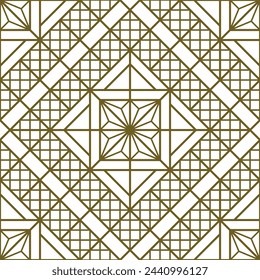 Seamless geometric pattern in Japanese style Kumiko zaiku