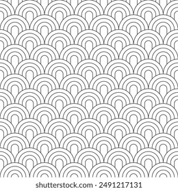 Seamless geometric pattern  in japanese style .Waves