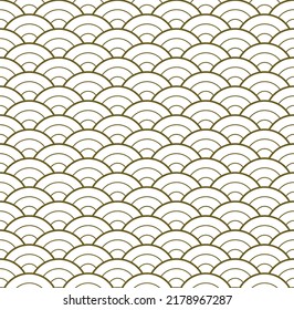 Seamless Geometric Pattern. Japanese Waves. Option with three lines