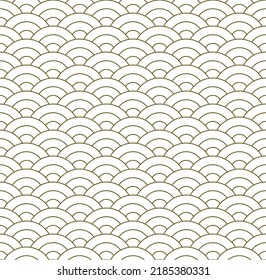 Seamless Geometric Pattern. Japanese Waves. Option with three lines