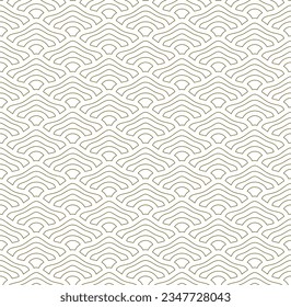 Seamless geometric pattern. Japanese waves. Contoured lines