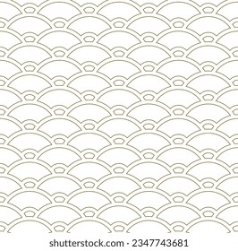 Seamless geometric pattern. Japanese waves. Contoured lines
