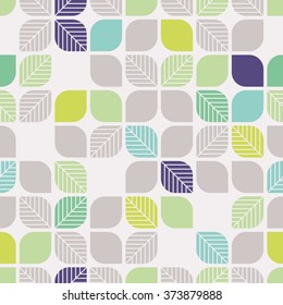 seamless geometric pattern with leaves