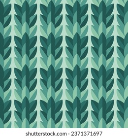 Seamless geometric pattern with leaves. Vintage tile.
