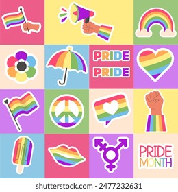 Seamless geometric pattern Lgbt elements pride month