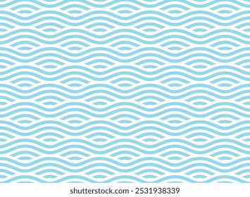 Seamless geometric pattern with light blue waves