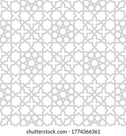 Seamless geometric pattern with light grey background, Vector Illustration