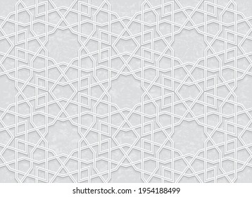 Seamless geometric pattern with light grey background, Vector Illustration