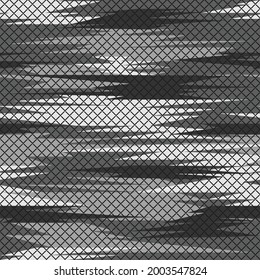 Seamless geometric pattern of lines. Abstract camo from lines. Print on fabric on textiles. Template for design. Vector illustration