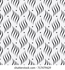 Seamless geometric pattern with lines, dots and brackets.