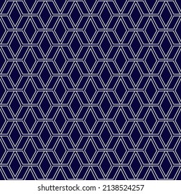 seamless geometric pattern with lines and polygons simple print blue background for fabric 