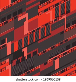 Seamless geometric pattern of lines and shapes. Racing background.Modern design. Abstract camo. Print vinyl and decal. Vector illustration