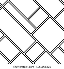 Seamless geometric pattern with lines, squares and rectangles. Vector illustration
