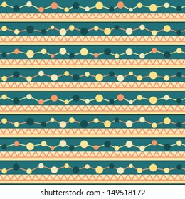 Seamless geometric pattern with lines, zigzag and circles shapes