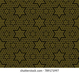 seamless geometric pattern made up of diamonds black and gold