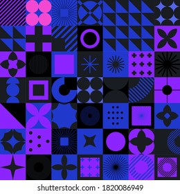 Nahtlose geometrische Muster im Retro-Stil der Memphis. 