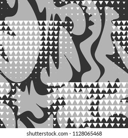 Seamless geometric pattern in memphis style