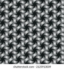 Seamless geometric pattern. Metallic mesh made of interlocking rectangle metal elements. Vector illustration usable as background or as a texture and all kinds of decorative projects.