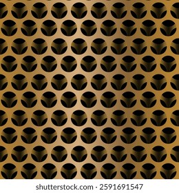 Seamless geometric pattern with a metallic texture in deep gold tones to frame your designs in an abstract geometric style reminiscent of a honeycomb or lattice.
