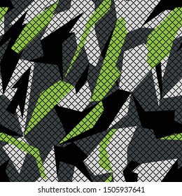 Seamless geometric pattern. Military camo. Racing background for vinyl and decal print. Modern vector design