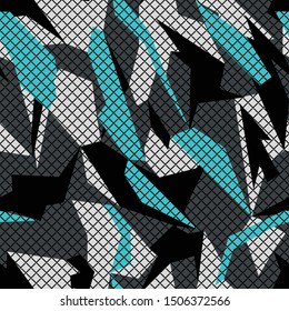 
Seamless geometric pattern. Military camo. Racing background for vinyl print, decal. Abstract texture.
